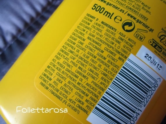 inci garnier oleo repair shampoo