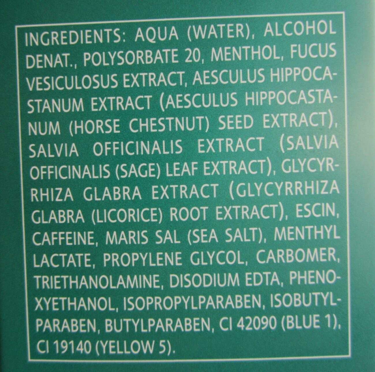 gel freddo drenante geomar inci