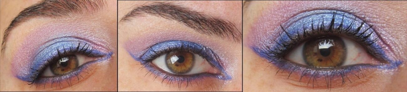 trucco viola occhi marroni
