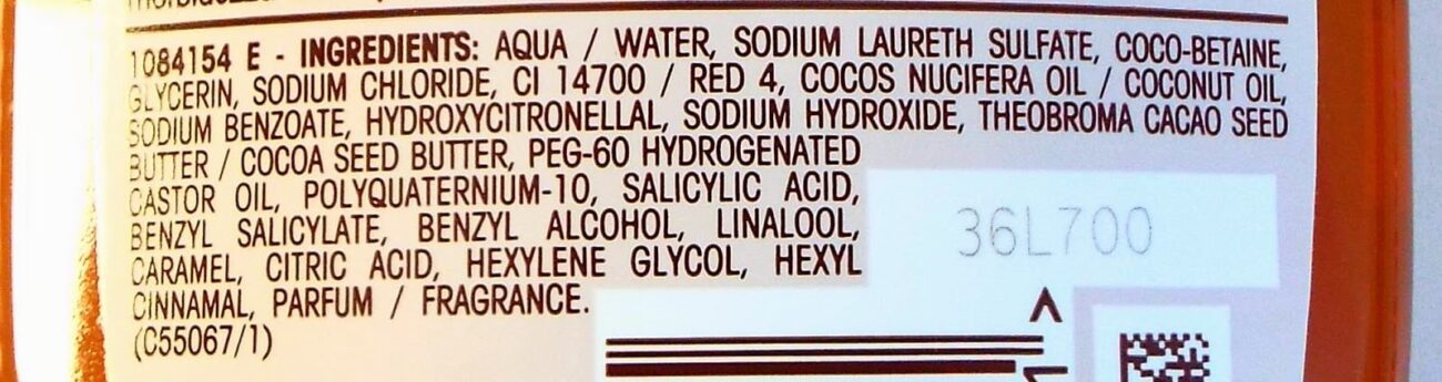 Ultra dolce cacao e olio di cocco garnier inci