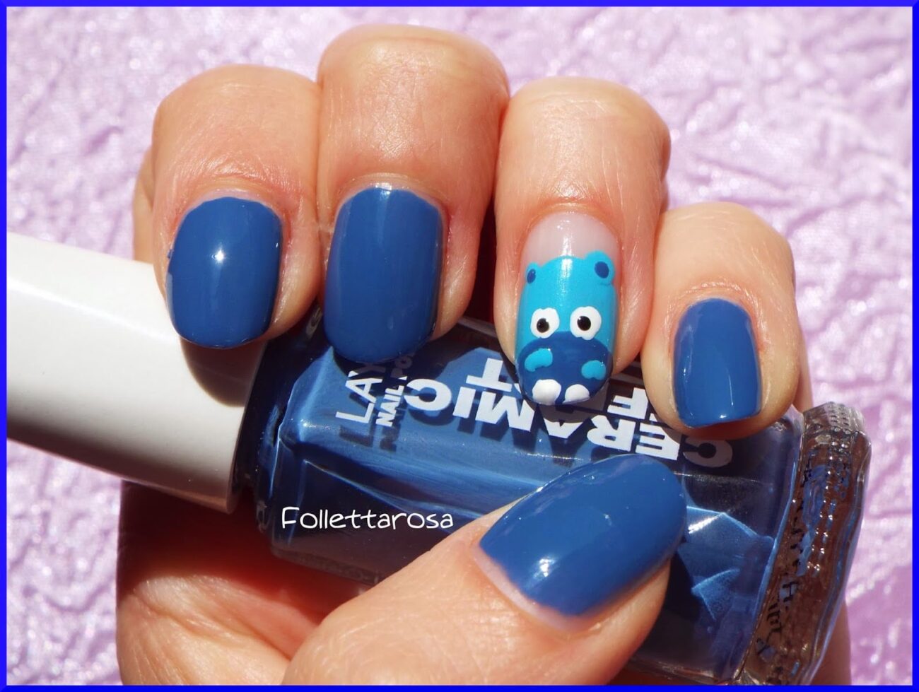 nail art happy hippo