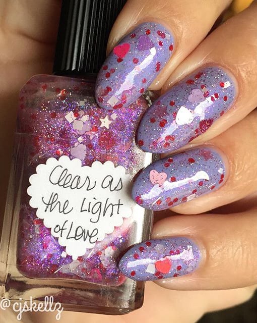 glitter nail art san valentino