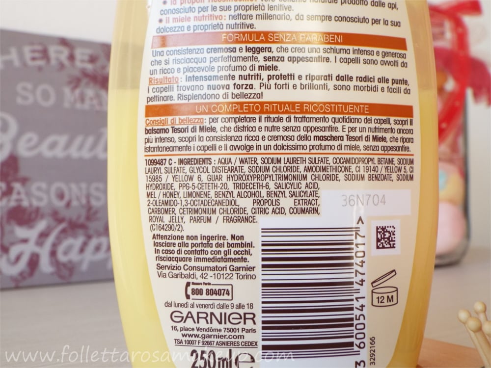 inci ultra dolce garnier miele