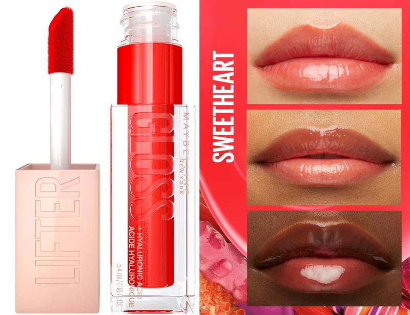 Maybelline-Lifter Gloss-23-Sweetheart-swatches