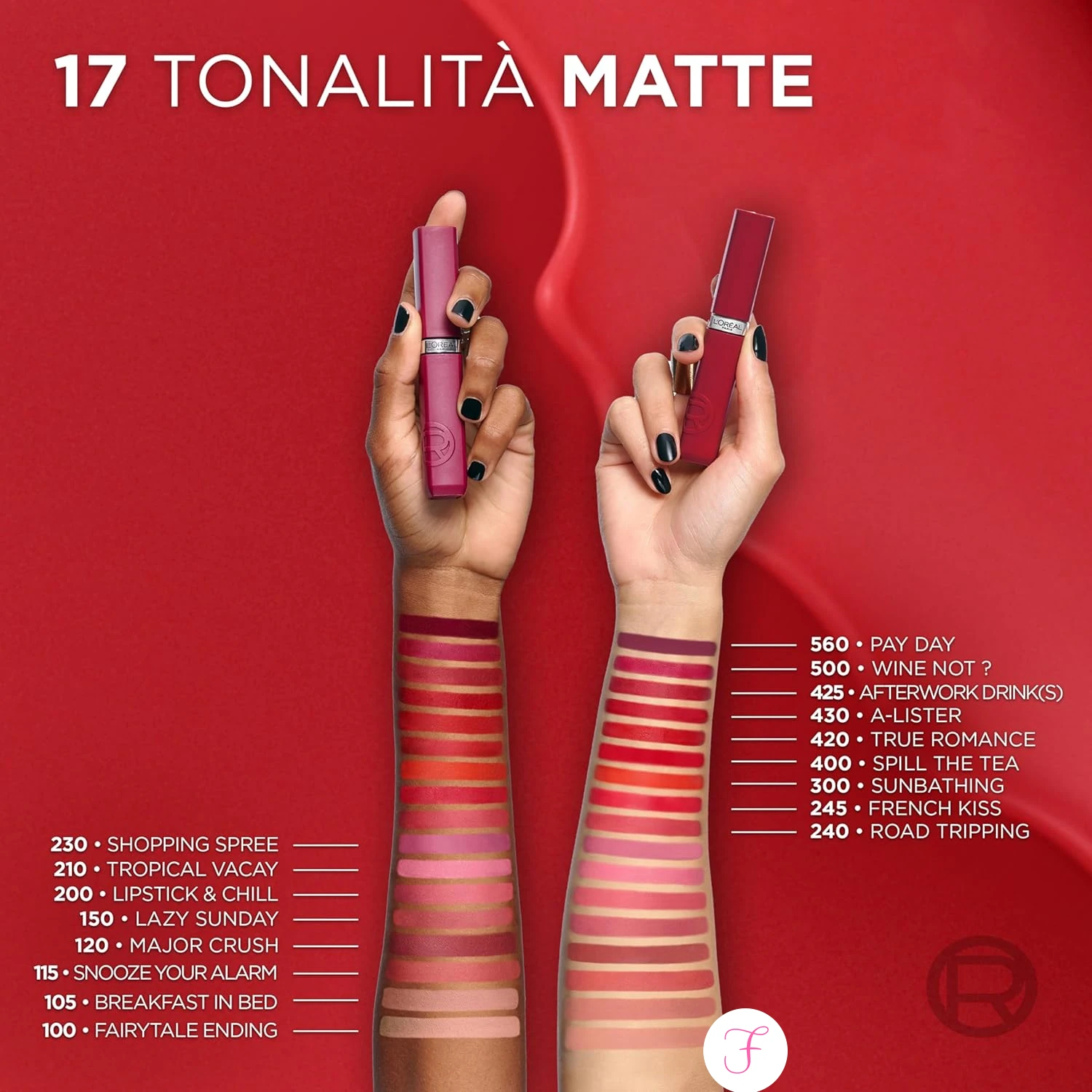 loreal-infallible-matte-resistance-rossetti-liquidi-swatches