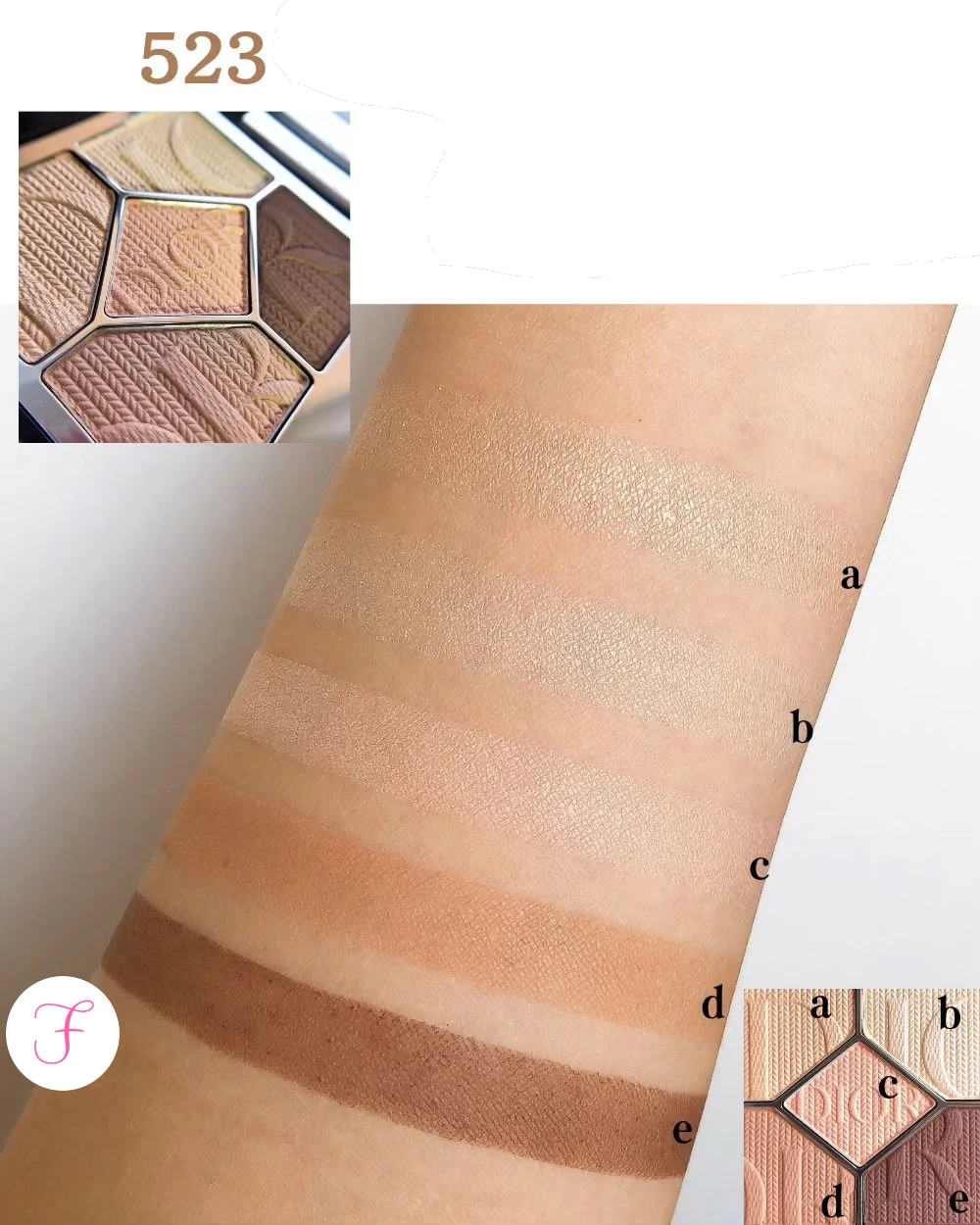 dior-palette-5-Couleurs-523-beige-couture-swatches